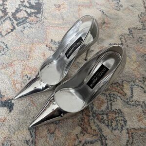 Dolce & Gabbana Metallic Silver Pointed Toe Stiletto Pumps